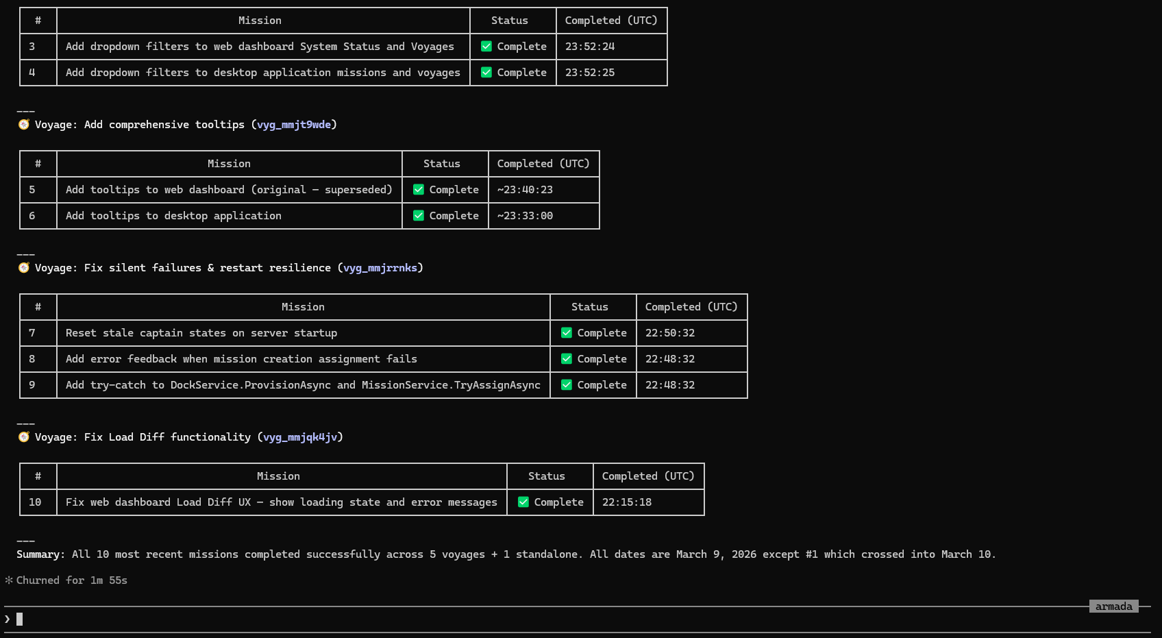 Armada CLI Agent Control